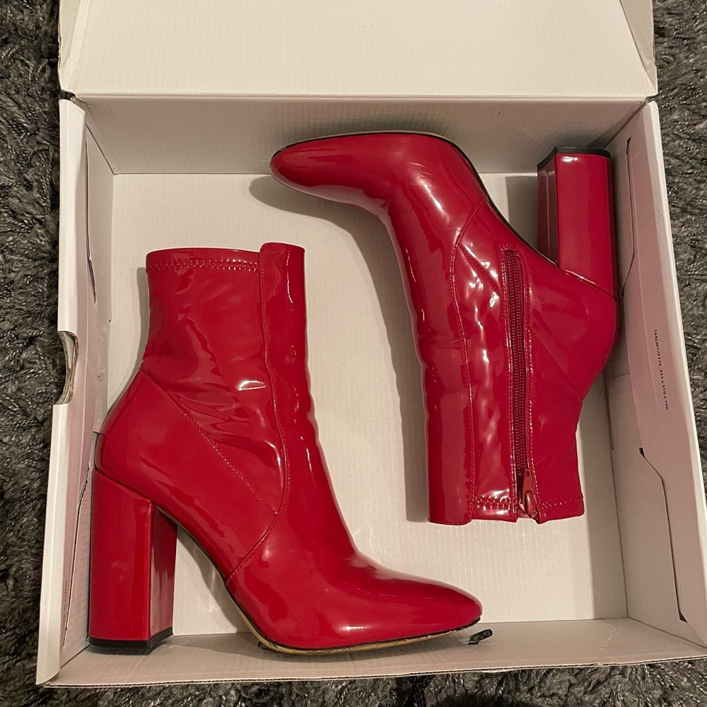 AURELLA Aldo red ankle booties